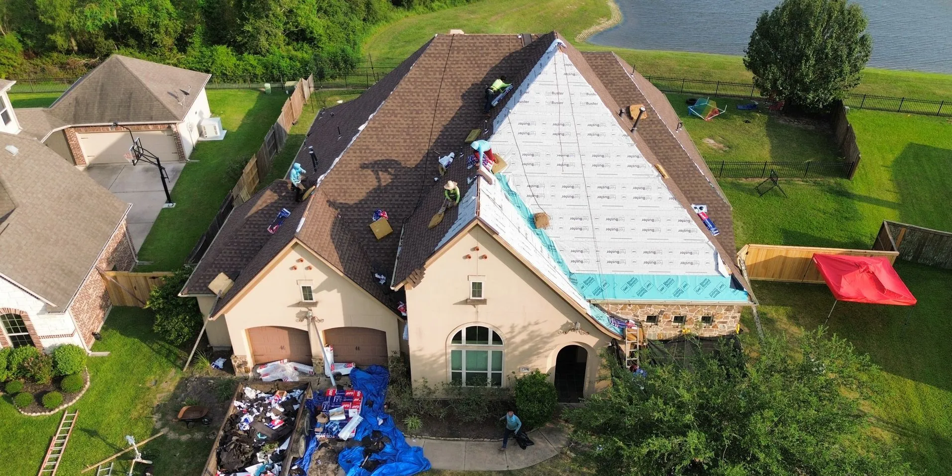 Roof before replacement in Houston, TX after