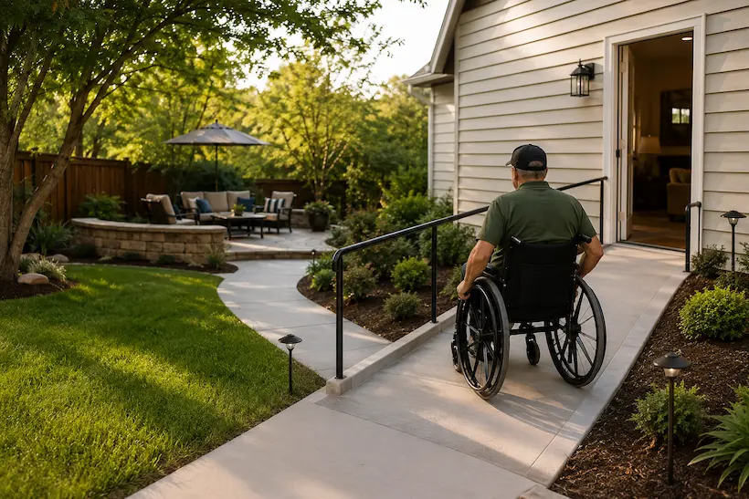 Accessible Outdoor Spaces for Veterans: Paths, Ramps, Handrails & Safer Yards